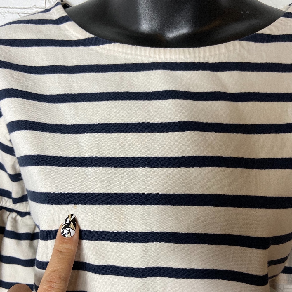 J. Crew Striped Top w/ Bell Short Sleeves - Picture 8 of 8